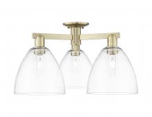 Innovations Lighting 716-3F-AB-GBD-92 - Bristol - 3 Light - 27 inch - Antique Brass - Semi-Flush Mount