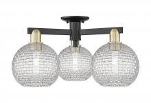 Innovations Lighting 716-3F-BAB-G122C-8CL - Athens - 3 Light - 26 inch - Black Antique Brass - Semi-Flush Mount