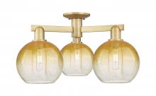 Innovations Lighting 716-3F-BB-G483-8AM - Brookhaven Globe - 3 Light - 6 inch - Brushed Brass - Semi-Flush Mount
