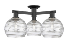 Innovations Lighting 716-3F-BK-G1213-8CL - Athens Deco Swirl - 3 Light - 26 inch - Matte Black - Semi-Flush Mount