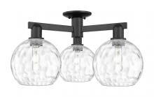 Innovations Lighting 716-3F-BK-G1215-8 - Athens Water Glass - 3 Light - 26 inch - Matte Black - Semi-Flush Mount