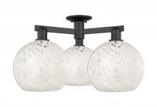 Innovations Lighting 716-3F-BK-G1216-10WM - White Mouchette - 3 Light - 28 inch - Matte Black - Semi-Flush Mount