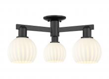 Innovations Lighting 716-3F-BK-G1217-6WV - White Venetian - 3 Light - 24 inch - Matte Black - Semi-Flush Mount