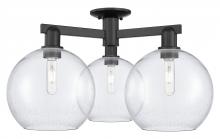 Innovations Lighting 716-3F-BK-G124-10 - Athens - 3 Light - 28 inch - Matte Black - Semi-Flush Mount