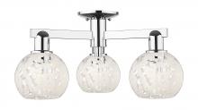 Innovations Lighting 716-3F-PC-G1216-6WM - White Mouchette - 3 Light - 24 inch - Polished Chrome - Semi-Flush Mount