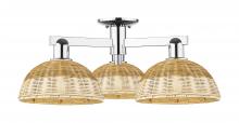 Innovations Lighting 716-3F-PC-NBD2-9-NAT - Bristol Natural II - 3 Light - 27 inch - Polished Chrome - Semi-Flush Mount