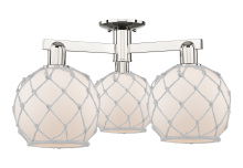 Innovations Lighting 716-3F-PN-G121-8RW - Farmhouse Rope - 3 Light - 26 inch - Polished Nickel - Semi-Flush Mount