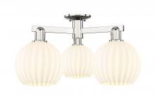 Innovations Lighting 716-3F-PN-G1217-8WV - White Venetian - 3 Light - 26 inch - Polished Nickel - Semi-Flush Mount