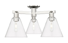 Innovations Lighting 716-3F-PN-GBC-82 - Berkshire Glass - 3 Light - 26 inch - Polished Nickel - Semi-Flush Mount