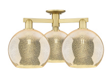 Innovations Lighting 716-3F-SG-G128-10 - Athens - 3 Light - 28 inch - Satin Gold - Semi-Flush Mount