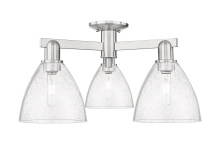 Innovations Lighting 716-3F-SN-GBD-754 - Bristol - 3 Light - 25 inch - Brushed Satin Nickel - Semi-Flush Mount