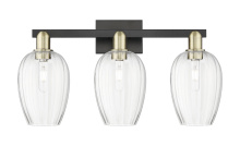 Innovations Lighting 716-3W-BAB-G457-6CL - Preston Flute - 3 Light - 26 inch - Black Antique Brass - Bath Vanity Light