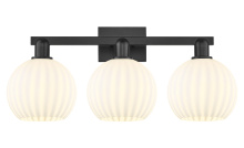 Innovations Lighting 716-3W-BK-G1217-8WV - White Venetian - 3 Light - 27 inch - Matte Black - Bath Vanity Light
