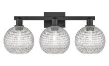 Innovations Lighting 716-3W-BK-G122C-8CL - Athens - 3 Light - 27 inch - Matte Black - Bath Vanity Light