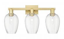 Innovations Lighting 716-3W-SG-G457-6CL - Preston Flute - 3 Light - 26 inch - Satin Gold - Bath Vanity Light