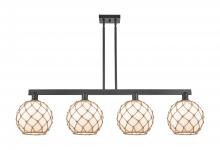 Innovations Lighting 716-4I-BK-G121-10RB - Farmhouse Rope - 4 Light - 53 inch - Matte Black - Stem hung - Island Light