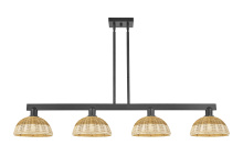 Innovations Lighting 716-4I-BK-NBD2-9-NAT - Bristol Natural II - 4 Light - 52 inch - Matte Black - Stem hung - Island Light