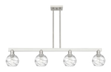Innovations Lighting 716-4I-SN-G1213-6CL - Athens Deco Swirl - 4 Light - 48 inch - Brushed Satin Nickel - Stem hung - Island Light