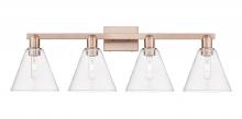 Innovations Lighting 716-4W-AC-GBC-82 - Berkshire Glass - 4 Light - 35 inch - Antique Copper - Bath Vanity Light