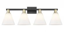Innovations Lighting 716-4W-BAB-GBC-81 - Berkshire Glass - 4 Light - 35 inch - Black Antique Brass - Bath Vanity Light