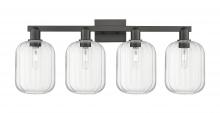 Innovations Lighting 716-4W-BK-G460-7CL - Preston Cylinder - 4 Light - 36 inch - Matte Black - Bath Vanity Light