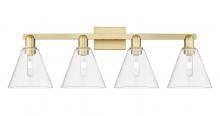 Innovations Lighting 716-4W-SG-GBC-82 - Berkshire Glass - 4 Light - 35 inch - Satin Gold - Bath Vanity Light