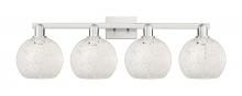 Innovations Lighting 716-4W-SN-G1216-8WM - White Mouchette - 4 Light - 35 inch - Brushed Satin Nickel - Bath Vanity Light