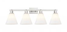 Innovations Lighting 716-4W-SN-GBC-81 - Berkshire Glass - 4 Light - 35 inch - Brushed Satin Nickel - Bath Vanity Light