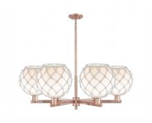 Innovations Lighting 716-6CR-AC-G121-10RW - Farmhouse Rope - 6 Light - 40 inch - Antique Copper - Stem hung - Chandelier