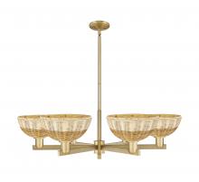 Innovations Lighting 716-6CR-BB-NBD2-9-NAT - Bristol Natural II - 6 Light - 39 inch - Brushed Brass - Stem hung - Chandelier