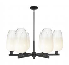 Innovations Lighting 716-6CR-BK-G484-7OP - Brookhaven Flute - 6 Light - 24 inch - Matte Black - Chandelier