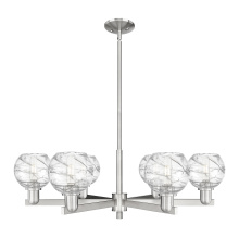 Innovations Lighting 716-6CR-SN-G1213-6CL - Athens Deco Swirl - 6 Light - 24 inch - Satin Nickel - Chandelier