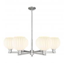 Innovations Lighting 716-6CR-SN-G1217-8WV - White Venetian - 6 Light - 38 inch - Satin Nickel - Stem hung - Chandelier