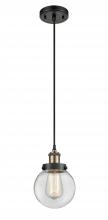 Innovations Lighting 916-1P-BAB-G202-6 - Beacon - 1 Light - 6 inch - Black Antique Brass - Cord hung - Mini Pendant