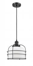 Innovations Lighting 916-1P-BK-G71-CE - Bell Cage - 1 Light - 8 inch - Matte Black - Cord hung - Mini Pendant