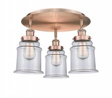 Innovations Lighting 916-3C-AC-G182 - Canton - 3 Light - 18 inch - Antique Copper - Flush Mount