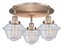 Innovations Lighting 916-3C-AC-G534 - Oxford - 3 Light - 19 inch - Antique Copper - Flush Mount