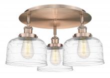 Innovations Lighting 916-3C-AC-G713 - Bell - 3 Light - 20 inch - Antique Copper - Flush Mount