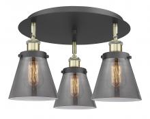 Innovations Lighting 916-3C-BAB-G63 - Cone - 3 Light - 18 inch - Black Antique Brass - Flush Mount