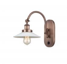 Innovations Lighting 918-1W-AC-G1 - Halophane - 1 Light - 9 inch - Antique Copper - Sconce