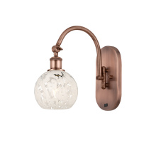 Innovations Lighting 918-1W-AC-G1216-6WM - White Mouchette - 1 Light - 6 inch - Antique Copper - Sconce