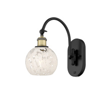 Innovations Lighting 918-1W-BAB-G1216-6WM - White Mouchette - 1 Light - 6 inch - Black Antique Brass - Sconce