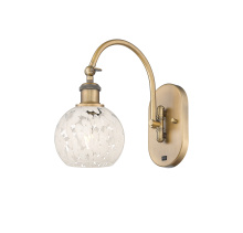 Innovations Lighting 918-1W-BB-G1216-6WM - White Mouchette - 1 Light - 6 inch - Brushed Brass - Sconce
