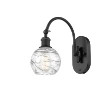Innovations Lighting 918-1W-BK-G1213-6CL - Athens Deco Swirl - 1 Light - 6 inch - Matte Black - Sconce