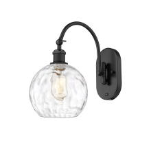 Innovations Lighting 918-1W-BK-G1215-8 - Athens Water Glass - 1 Light - 8 inch - Matte Black - Sconce