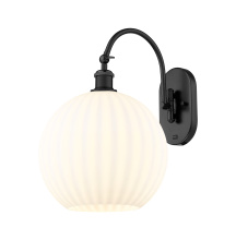 Innovations Lighting 918-1W-BK-G1217-12WV - White Venetian - 1 Light - 12 inch - Matte Black - Sconce