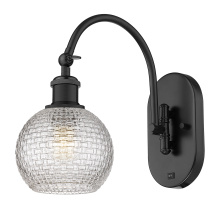 Innovations Lighting 918-1W-BK-G122C-6CL - Athens - 1 Light - 6 inch - Matte Black - Sconce