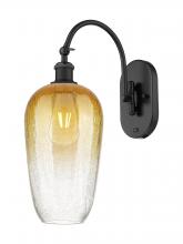 Innovations Lighting 918-1W-BK-G484-7AM - Brookhaven Flute - 1 Light - 7 inch - Matte Black - Sconce