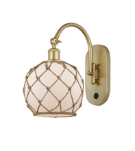 Innovations Lighting 918-1W-SG-G121-8RB - Farmhouse Rope - 1 Light - 8 inch - Satin Gold - Adjustable - Sconce