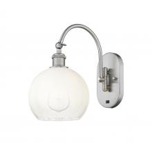 Innovations Lighting 918-1W-SN-G483-8OP - Brookhaven Globe - 1 Light - 8 inch - Brushed Satin Nickel - Sconce